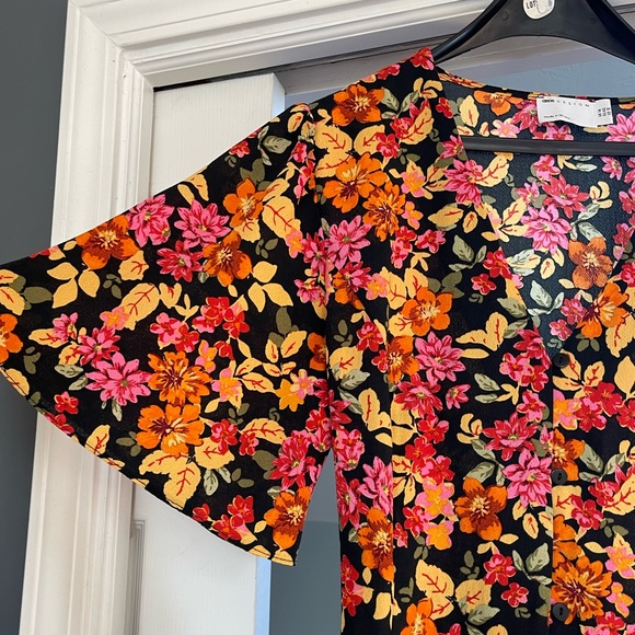 ASOS floral flutter sleeve mini dress - Picture 5 of 5